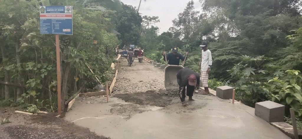 Pembangunan sarana infrstruktur gampong seluruhnya dilaksanakan oleh masyarakat gampong